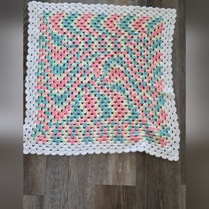 Vintage Colorful Crochet Blanket